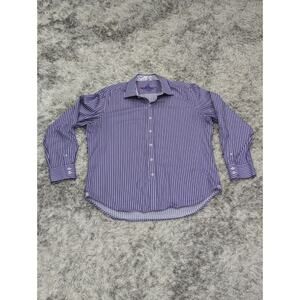 Robert Graham Button Down Shirt XL Purple Stripe